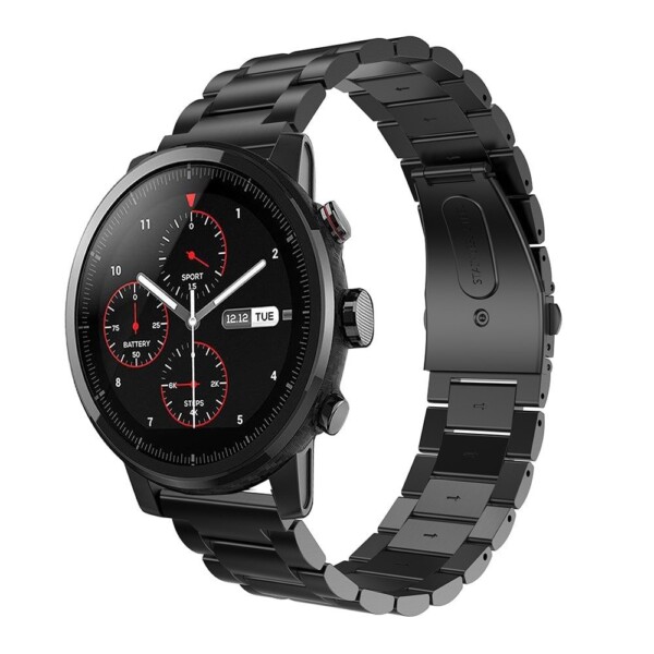 Elegantný oceľový remienok pre Xiaomi Amazfit Pace, Stratos, GTR 47mm - Čierny – Obrázok 2