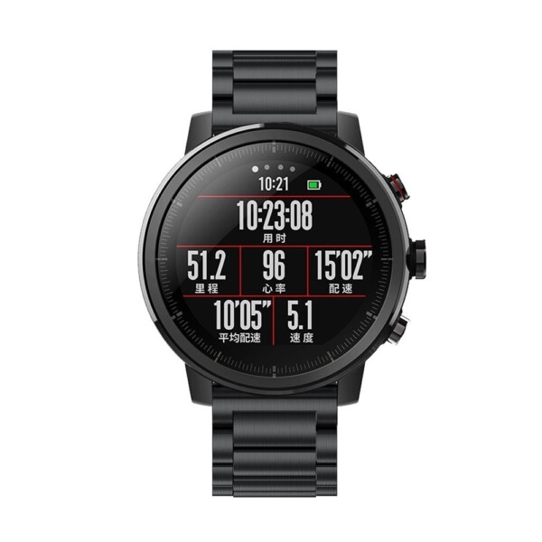 Elegantný oceľový remienok pre Xiaomi Amazfit Pace, Stratos, GTR 47mm - Čierny – Obrázok 4