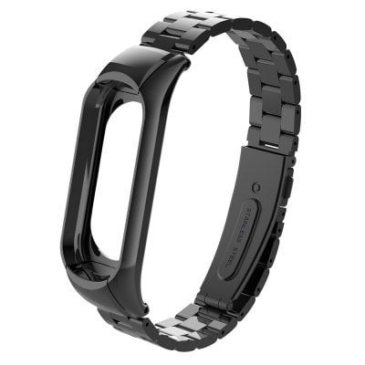 Elegantný oceľový remienok pre Mi Band 3 Čierny