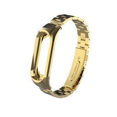 Elegantný oceľový remienok pre Mi Band 3 Zlatý