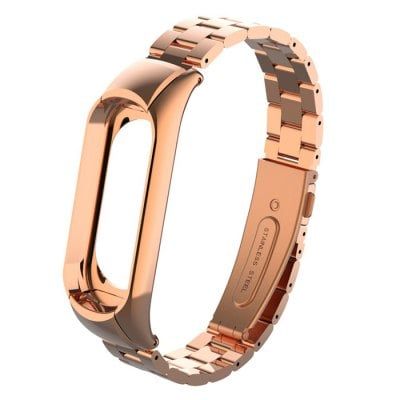 Elegantný oceľový remienok pre Mi Band 3 Rúžovo zlatý