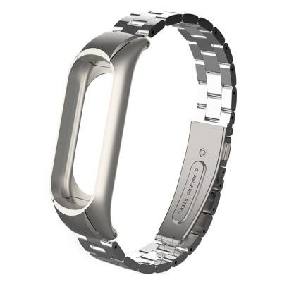 Elegantný oceľový remienok pre Mi Band 3 Strieborný