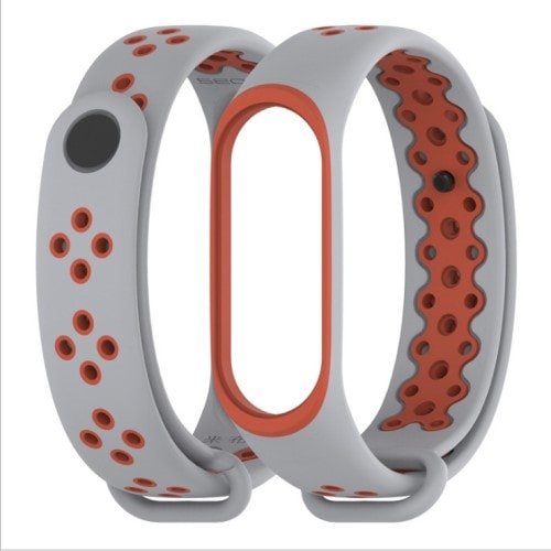 Mijobs Remienok pre Xiaomi Mi Band 3 ČervenoSivý
