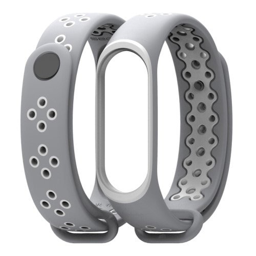 Mijobs Remienok pre Xiaomi Mi Band 3 BieloSivý