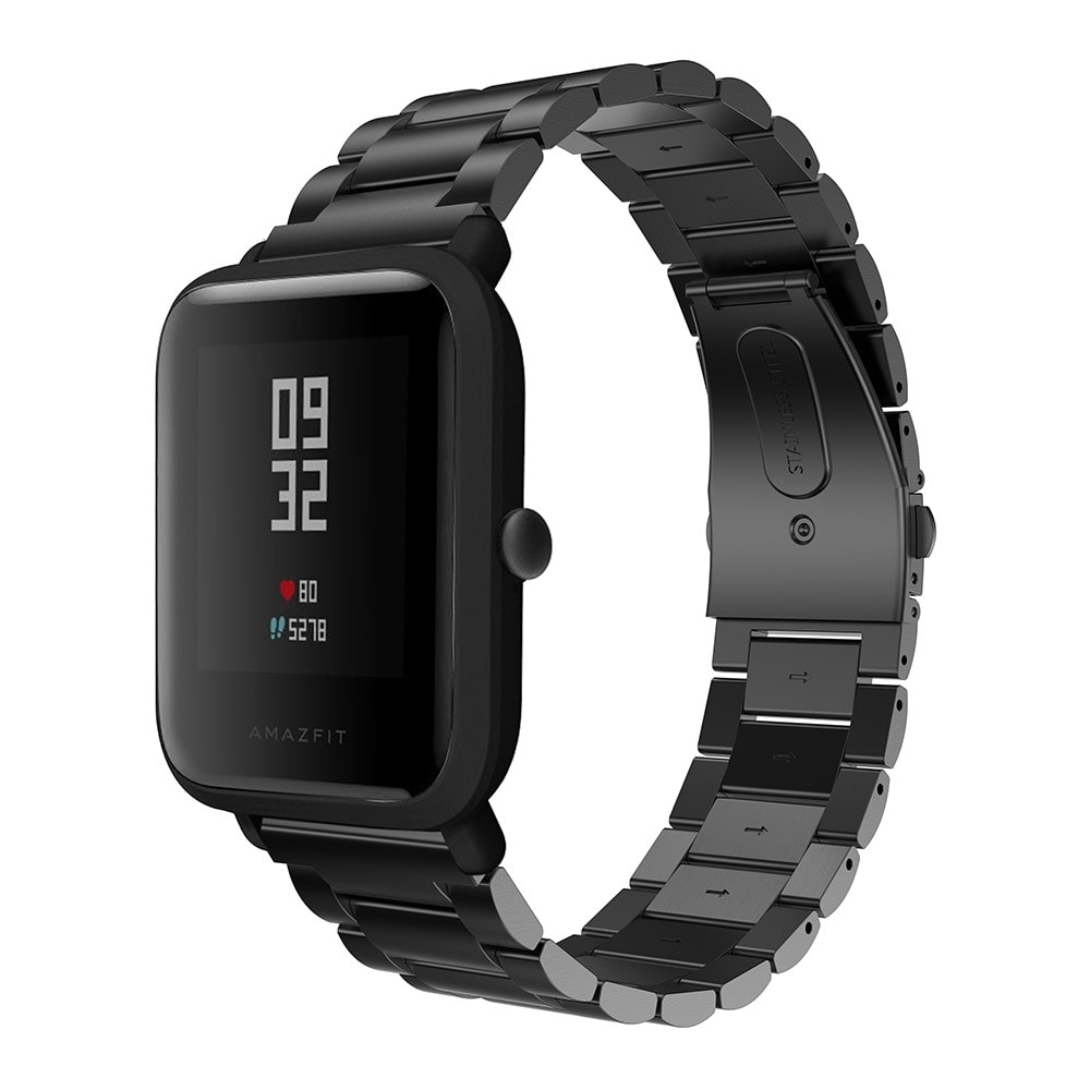 Elegantný oceľový remienok pre Xiaomi Amazfit Bip Čierny