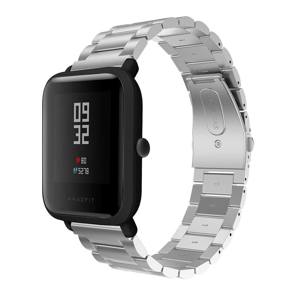 Elegantný oceľový remienok pre Xiaomi Amazfit Bip Strieborný