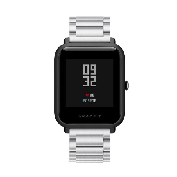 Elegantný oceľový remienok pre Xiaomi Amazfit Bip, GTS, GTR 42 mm Strieborný – Obrázok 3