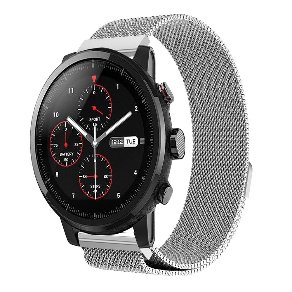 Luxusný oceľový remienok pre Xiaomi Amazfit Pace a Stratos Strieborný