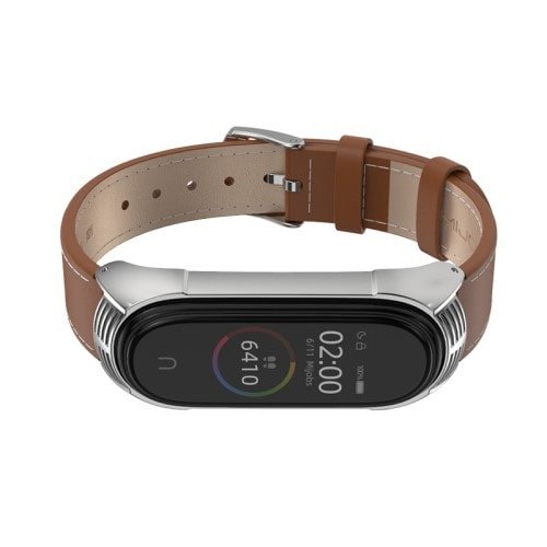 Remienok pre Xiaomi Mi Band 4 kožený hnedý