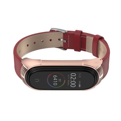 Remienok pre Xiaomi Mi Band 4 kožený červený