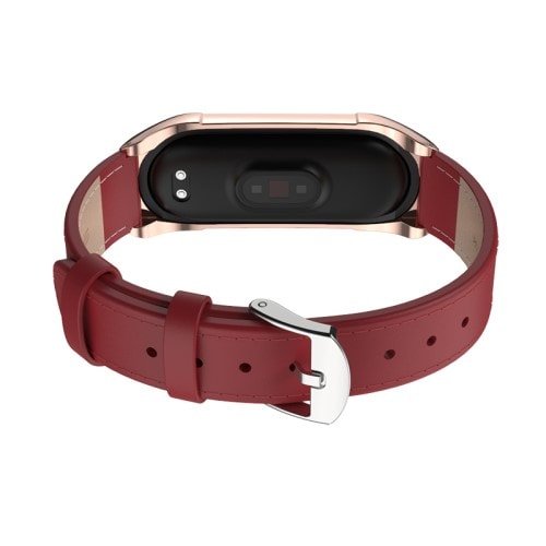 Červený kožený remienok pre Xiaomi Mi Band 4
