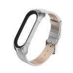 Elegantný kožený remienok pre Xiaomi Mi Band 4 Biely