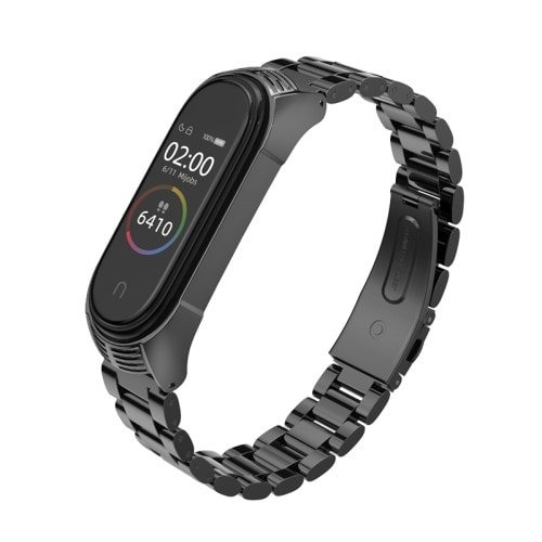 Kovový náramok pre Xiaomi Mi Band 4 Čierny