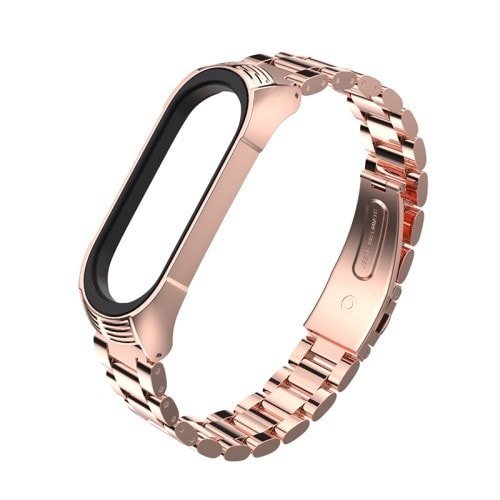 Elegantný kovový remienok pre Xiaomi Mi Band 4 Rúžovo zlatý