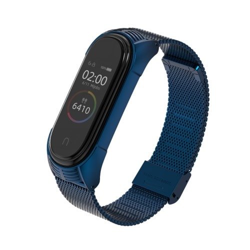 Luxusný kovový remienok pre Xiaomi Mi Band 4 Modrý – Obrázok 2