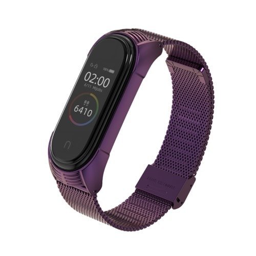 Luxusný kovový remienok pre Xiaomi Mi Band 4 Fialový – Obrázok 2