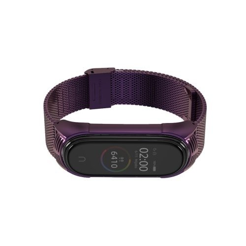 Luxusný kovový remienok pre Xiaomi Mi Band 4 Fialový – Obrázok 3