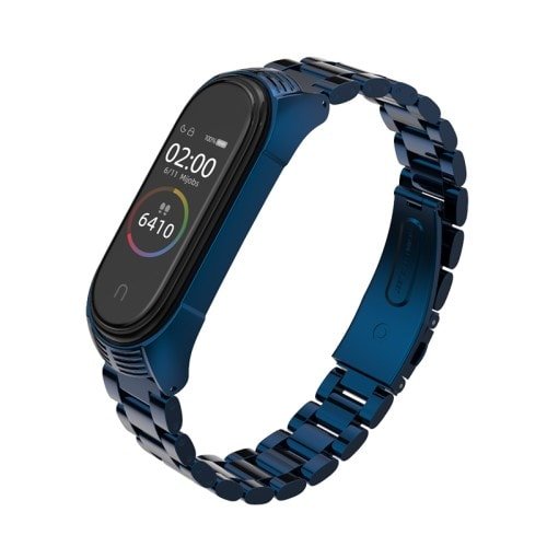 Elegantný kovový remienok pre Xiaomi Mi Band 4 Modrý – Obrázok 2