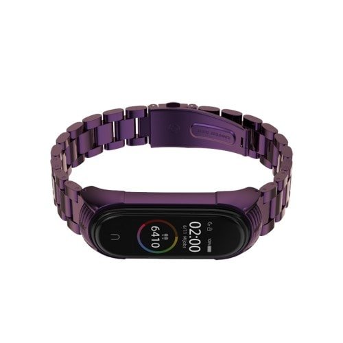Elegantný kovový remienok pre Xiaomi Mi Band 4 Fialový – Obrázok 3