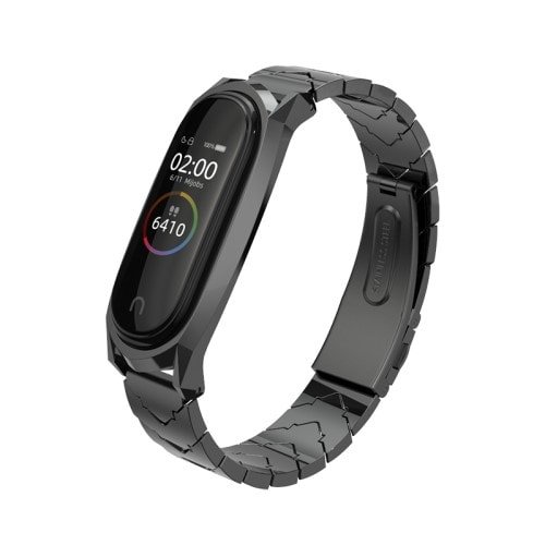 Štýlový kovový remienok pre Xiaomi Mi Band 4 Čierny – Obrázok 2
