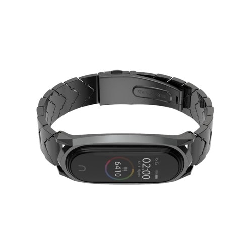 Štýlový kovový remienok pre Xiaomi Mi Band 4 Čierny – Obrázok 3