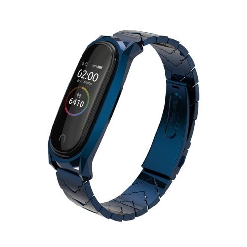Štýlový kovový remienok pre Xiaomi Mi Band 4 Modrý