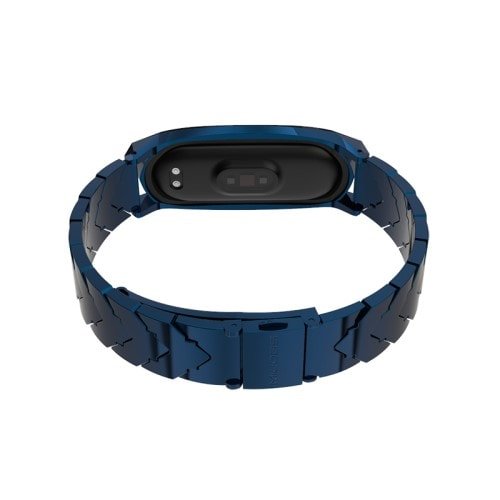 Štýlový kovový remienok pre Xiaomi Mi Band 4 Modrý – Obrázok 3