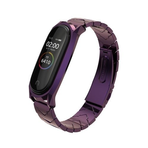 Štýlový kovový remienok pre Xiaomi Mi Band 4 Fialový
