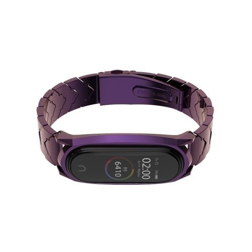 Štýlový kovový remienok pre Xiaomi Mi Band 4 Fialový – Obrázok 2