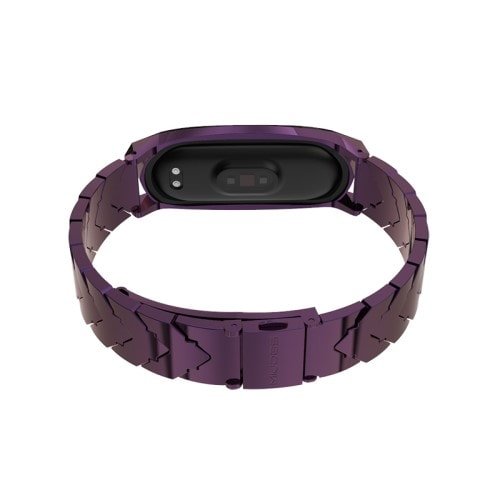Štýlový kovový remienok pre Xiaomi Mi Band 4 Fialový – Obrázok 3