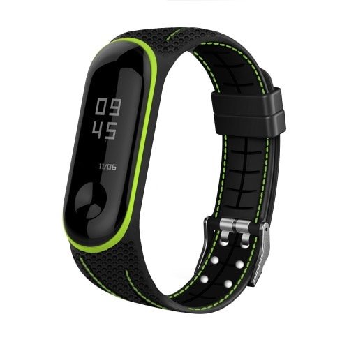 Silikónový remienok pre Xiaomi Mi Band 4 a 3 ČiernoZelený