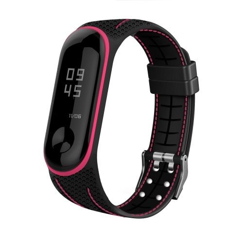 Silikónový remienok pre Xiaomi Mi Band 4 a 3 ČiernoRužový