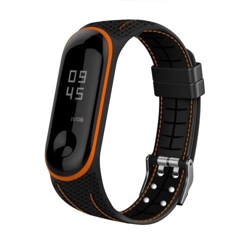 Silikónový remienok pre Xiaomi Mi Band 4 a 3 ČiernoOranžový