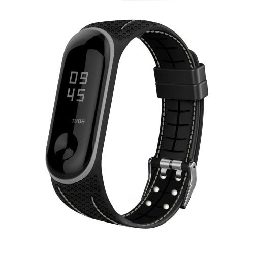 Silikónový remienok pre Xiaomi Mi Band 4 a 3 ČiernoSivý