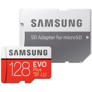 128 GB 4K microSDXC Samsung EVO Plus + adaptér