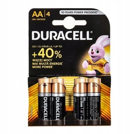 Duracell alkalické batérie AA LR06 (4 kusy)