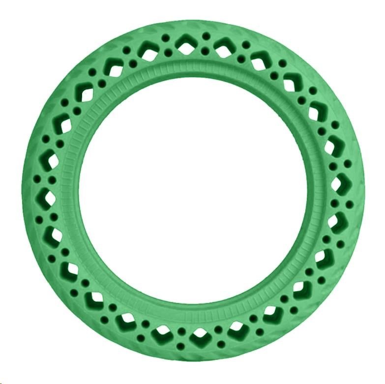 Zelená plná bezdušová gumená pneumatika pre Xiaomi kolobežky