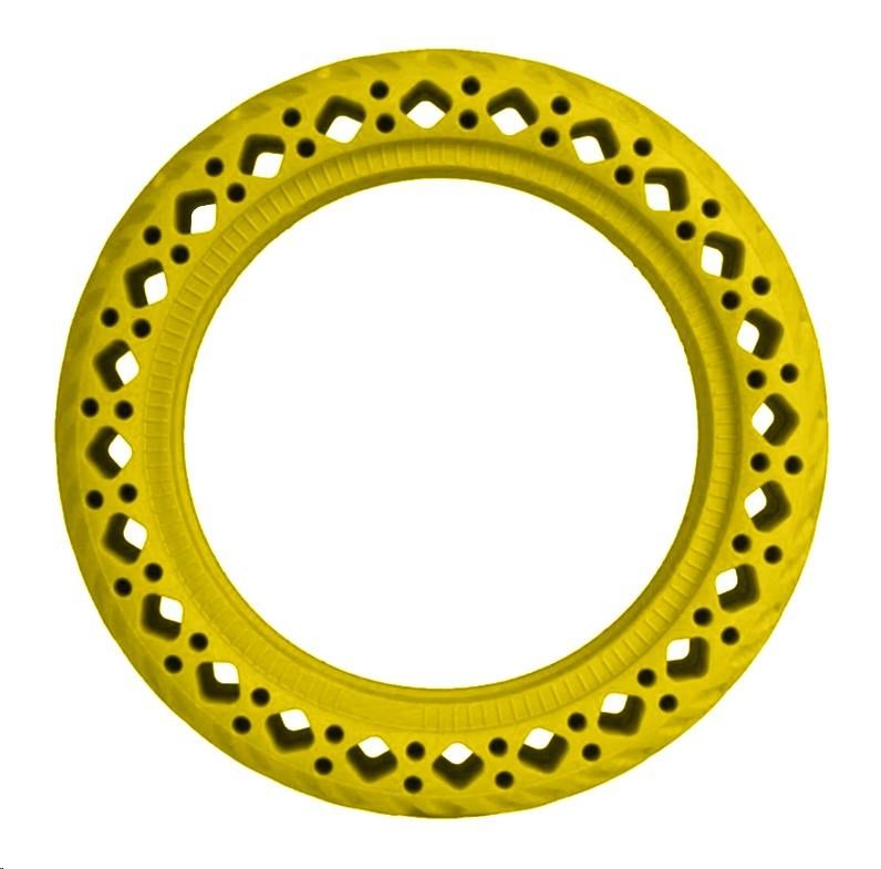 Žltá plná bezdušová gumená pneumatika pre Xiaomi kolobežky