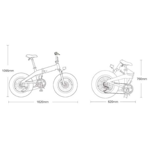 Xiaomi Himo ZB20 MAX Šedý - Elektrický skladací bicykel – Obrázok 3