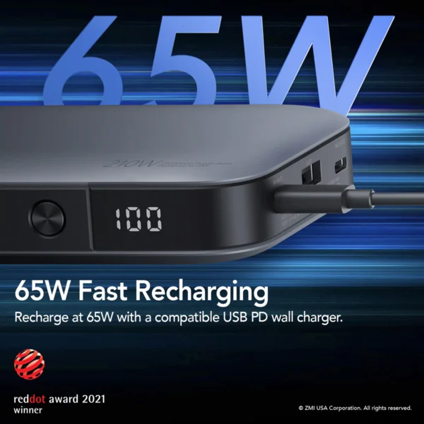 Xiaomi ZMI PowerBank 25000 mAh 210W (aj laptop nabíjanie) – Obrázok 4