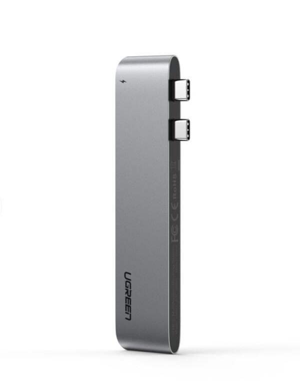 6-in-2 Adapter UGREEN CM251 USB-C Hub for MacBook Air / Pro (gray)