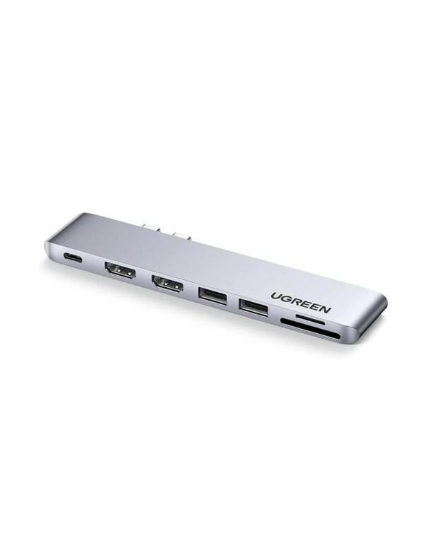 7-in-2 Adapter UGREEN CM356 USB-C Hub for MacBook Air / Pro (gray)