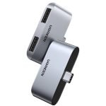 Adapter UGREEN CM412, USB-C to 2x USB 3.0 (grey)