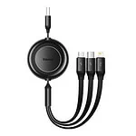 Baseus Bright Mirror 2, USB 3-in-1 cable for micro USB / USB-C / Lightning 3.5A 1.1m (Black)