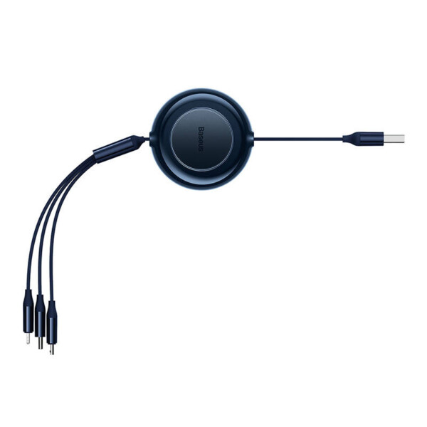 USB 3-in-1 cable for micro USB / USB-C / Lightning 3.5A 1.1m (Blue)