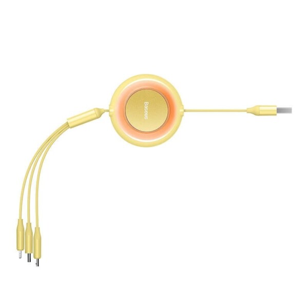 USB 3-in-1 cable for micro USB / USB-C / Lightning 3.5A 1.1m (Yellow)