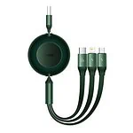 Baseus Bright Mirror 3, USB 3-in-1 cable for micro USB / USB-C / Lightning 66W / 2A 1.1m (Green)