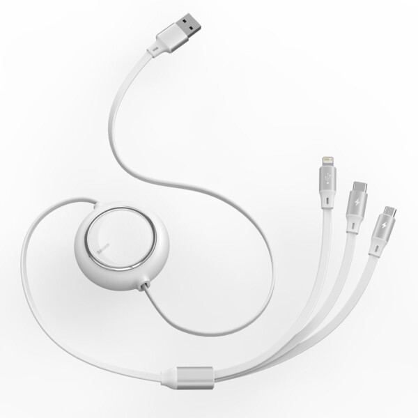 Baseus Bright Mirror 3-in-1 cable USB For M+L+T 3.5A 1.2m (white) navod