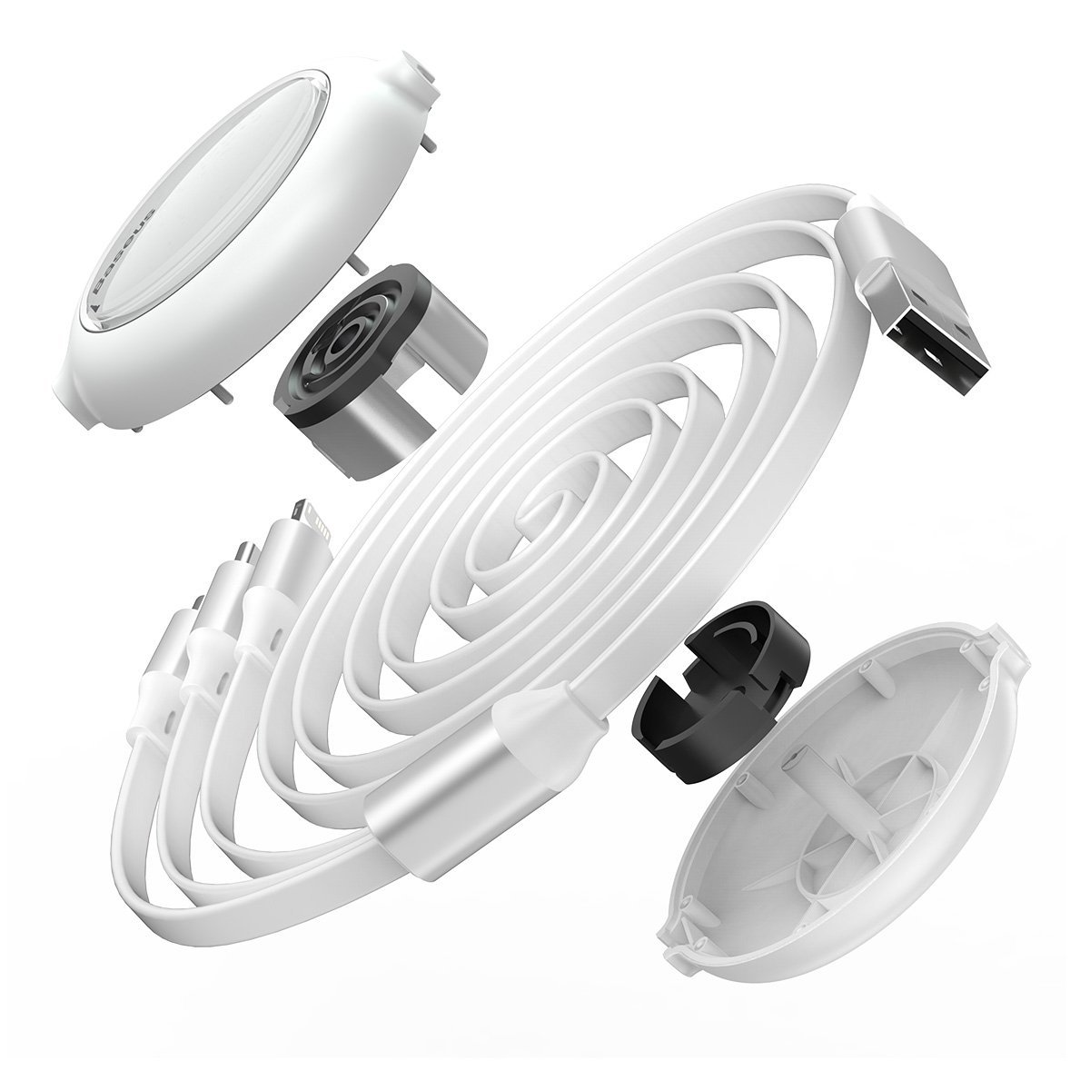 Baseus Bright Mirror 3-in-1 cable USB For M+L+T 3.5A 1.2m (white) distributor