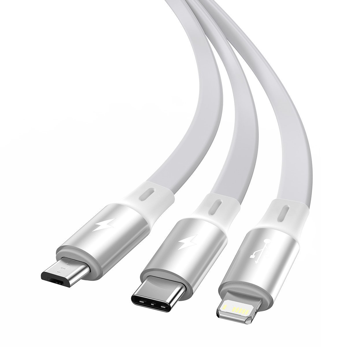 Baseus Bright Mirror 3-in-1 cable USB For M+L+T 3.5A 1.2m (white) sk